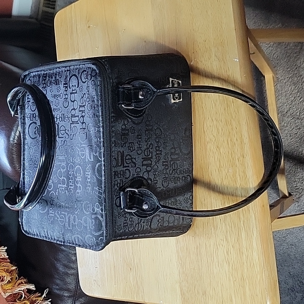 Caboodles Black Logo Makeup Case with Glossy Black Handles